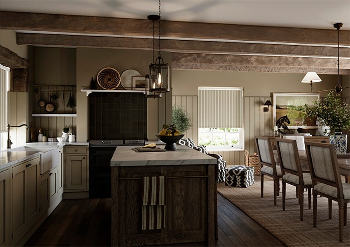 Emily Bond Parasol Stripe, Taupe - Roller Blind - Image 7